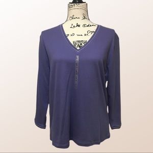 Periwinkle long sleeved Sonoma v-neck top